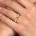 thumbnail image 4 of Gem Stone King 14K Two Tone Gold Yellow Citrine and Lab Grown Diamond Engagement Ring for Women | 1.56 Cttw | Princess 5MM | Gemstone November Birthstone | Size 6, 4 of 6
