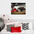 thumbnail image 5 of ARISTURING Red Barn Wall Art Windmill Wall Decor Black and White Old Barn Pictures Kitchen Vintage Rustic Country Farm Landscape Canvas Painting Nature Artworks for Living Room   20x16in, 5 of 6