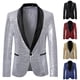 thumbnail image 4 of ALSLIAO - Chaqueta de traje para hombre, estilo caballero, para fiesta en discoteca, con lentejuelas y brillo, color dorado, talla M, 4 of 8