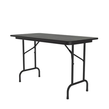 Correll Deluxe High Pressure Top Folding Table, 24x48" RECTANGULAR, NEW ENGLAND DRIFTWOOD BLACK
