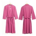 thumbnail image 2 of Lovers Summer Fashion Waffle Bathrobe Women Water Absorption Bath Robe Spa Plus Size Dressing Gown Bridesmaid Robes rose red XL, 2 of 9