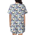 thumbnail image 4 of Womens Pajama Sets With Pocket, bright colors leaves Lounge Sets Short Sleeve Sleepwear PJ Sets for Women, 4 of 6