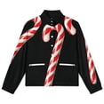thumbnail image 4 of Jackets for Women Winter Coat Jackets Flannel Stand Collar Jacket(Candy Cane Christmas Treat,Size:S-4XL), 4 of 7