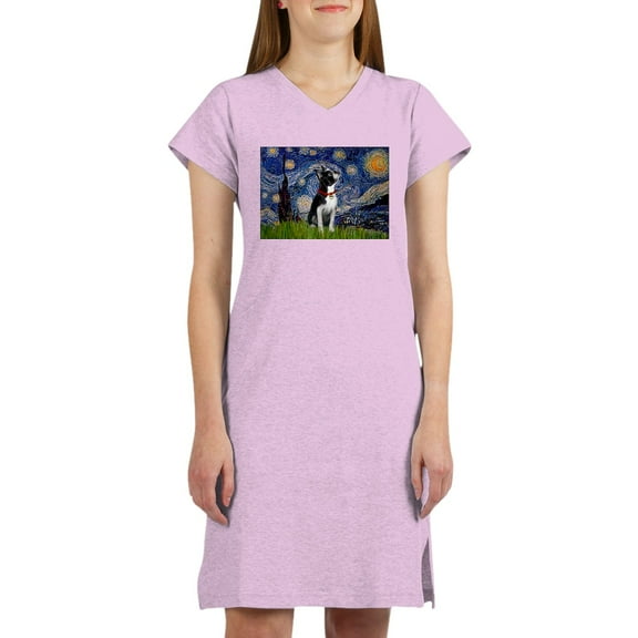 CafePress - Starry Night & Boston - Women's Nightshirt