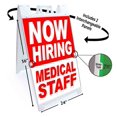 thumbnail image 2 of Now Hiring Medical Staff (24" X 36") Deluxe A-Frame Signicade, Includes Decal Applied To Stand, 2 of 4