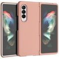 thumbnail image 2 of Case with Clip and S Pen Slot for Galaxy Z Fold 3 5G, Nakedcellphone [Grid Texture] Slim Hard Cover and Rotating Belt Hip Holster Holder Combo for Samsung Z Fold3 Phone (SM-F926) 2021 - Rose Gold Pink, 2 of 10