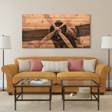 Empire Art Direct "Plane Propeller" Arte de Legno Digital Print on Solid Wood Wall Art