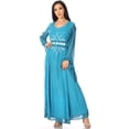 thumbnail image 5 of Sakkas Eve Women's Long Sleeve Casual Medieval Renaissance Celtic Maxi Dress Soft - Turquosie - S/M, 5 of 5