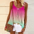 thumbnail image 3 of Women Tank Tops Summer Gradient Color Top Fashion Round Neck Sleeveless Print Casual Loose Tank Top Blouse, 3 of 5