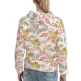thumbnail image 7 of Fotbe Tropical Flamingo Pineapple Pattern Womens Long Sleeve Hoodie, Pullover Hooded Sweatshirt, Kangaroo Pocket Hoodie with Eye-catching Drawstrings-XX-Large, 7 of 7