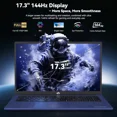 thumbnail image 5 of AI Copilot+ PC Business-Laptop, 17.3" Laptop, AMD Ryzen AI 370 Radeon 890M, (12C/24T, 50 Tops NPU), 32GB RAM 1TB SSD, 144Hz, PD 100W USB-C 4.0, AI-PC with Wi-Fi 6E for Working Business Creation, 5 of 8