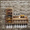 thumbnail image 3 of VigorPro Wall Mounted Wine Rack - Wooden Whiskey Shelf with Stemware Holder & Cork Storage, Home Bar Decor, 3 of 10