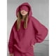 thumbnail image 5 of Sudadera con Capucha para Mujer con Antifaz, de Larga, Holgada y Cómoda, Estilo Informal, para Otoño, Estilo Y2K Rojo Ladrillo M, 5 of 8