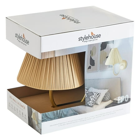 Home Decor Collection Style House LED Rechargeable Cordless Wall Sconce with Remote Control, 11.4