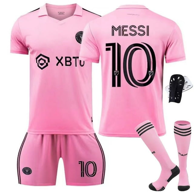 2324 Miami jersey home/away Messi adult soccer jersey for children no.10 protective gear 20#110-120cm