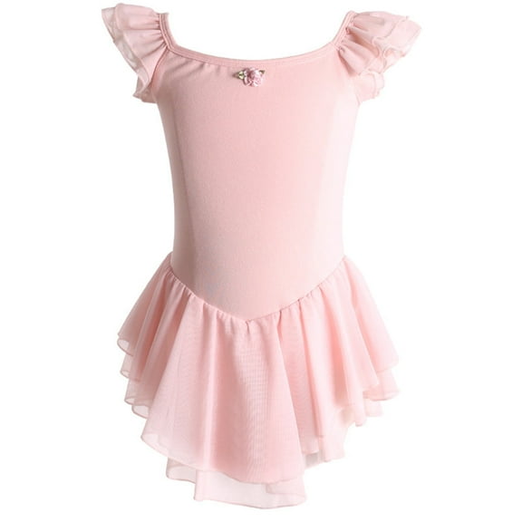 Ballet Leotards for Girls Toddler Dance Ballet Leotard with Skirt Ballerina Dresses Tutu Outfits Flutter Sleeve