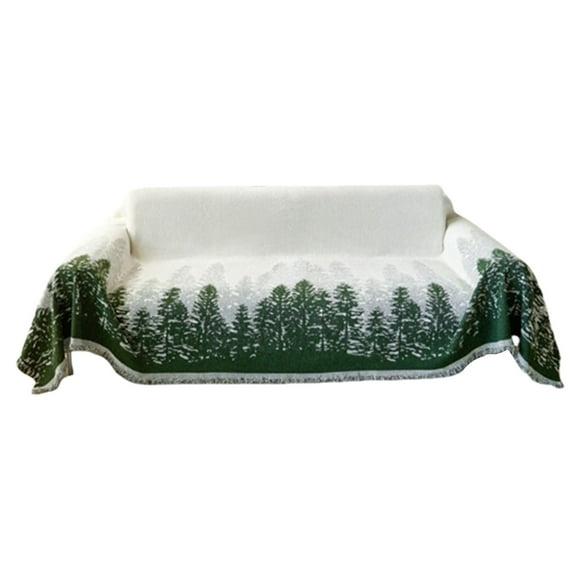 TopLLC Christmas Tree Ornaments, Chenille Forest Sofa Towel Cover Cloth Universal For All Seasons Tassel Sofa Cover Blanket Nap Blanket Non Slip To Avoid Pet From Scratching Sofa Cushion Sofa cover