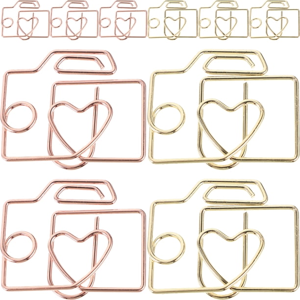 GOOHOCHY 20 clips metálicos pequeños para manualidades, clips novedosos para archivos, clips pequeños exquisitos para papelería de oficina.