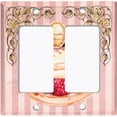 thumbnail image 6 of Metal Light Switch Plate Cover Elegant Pastel Pink Cake Striped Wallpaper CAK048, 6 of 13