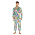 thumbnail image 6 of joogoo Tie Dye Swirl Green Unisex Adults Onesies Pajamas Jumpsuits L, 6 of 7