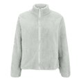 thumbnail image 6 of Jackets For Women Winter Casual Zip Up Sherpa Jacket Fleece High Neck Coats Lightweight Fall Outerwear With Pockets, 3XL, 6 of 6