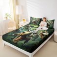 thumbnail image 4 of Castle Fairy Teenagers Wild Dinosaur Bed Sheets,Jungle Wildlife Dino King Sheets, 4 of 7