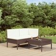 thumbnail image 1 of vidaXL 3 Piece Garden Lounge Set with Cushions Poly Rattan Brown, 1 of 5