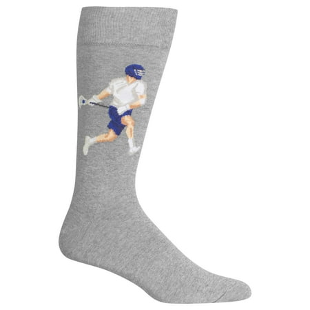 Hot Sox Mens Lacrosse Player Crew Socks, Mens Shoe Size 6-12.5, Grey Heather