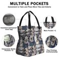 thumbnail image 3 of Pioneer Flower Drawstring Lunch Bag Women - Drawstring Lunch Bag Insulated for Work Office - Stain-Resistant Large Lunchbags for Women with Multi-Pockets, 3 of 6