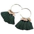 thumbnail image 5 of Pendientes de araña Sonducket Moda Bohemia Étnica Abanico Borla Oreja Cuelga Aro Día de San Valentín Niñas, 5 of 5
