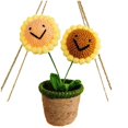 thumbnail image 5 of Mobiliario de interior de lana tejido a mano con flores artificiales en macetas, 5 of 5