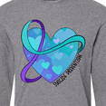 thumbnail image 4 of Inktastic Suicide Prevention Awareness Purple and Teal Heart Ribbon Long Sleeve T-Shirt, 4 of 5