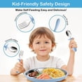 thumbnail image 2 of ROXANEPIG 6 PACK Toddler Utensils, Kids Silverware Set with Silicone Handle, Children Safe Spoons and Forks, 18/8 Stainless Steel, Food-grade Silicone - Dishwasher Safe, 2 of 6