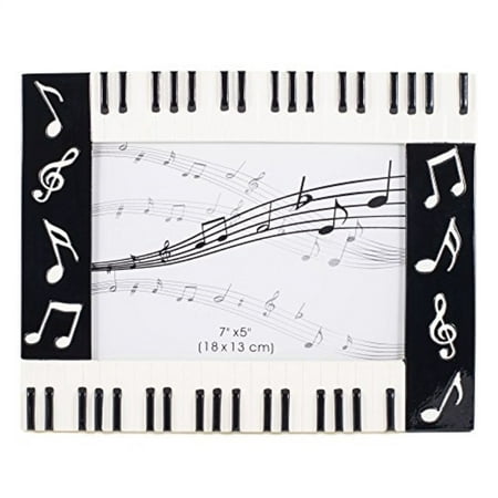 broadway gift piano keyboard musical notes treble clef decorative 5x7 picture frame,multicolor