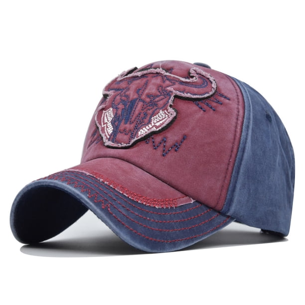 Gorra de béisbol tipo anime con forma de cabeza de toro de mezclilla para hombre y mujer