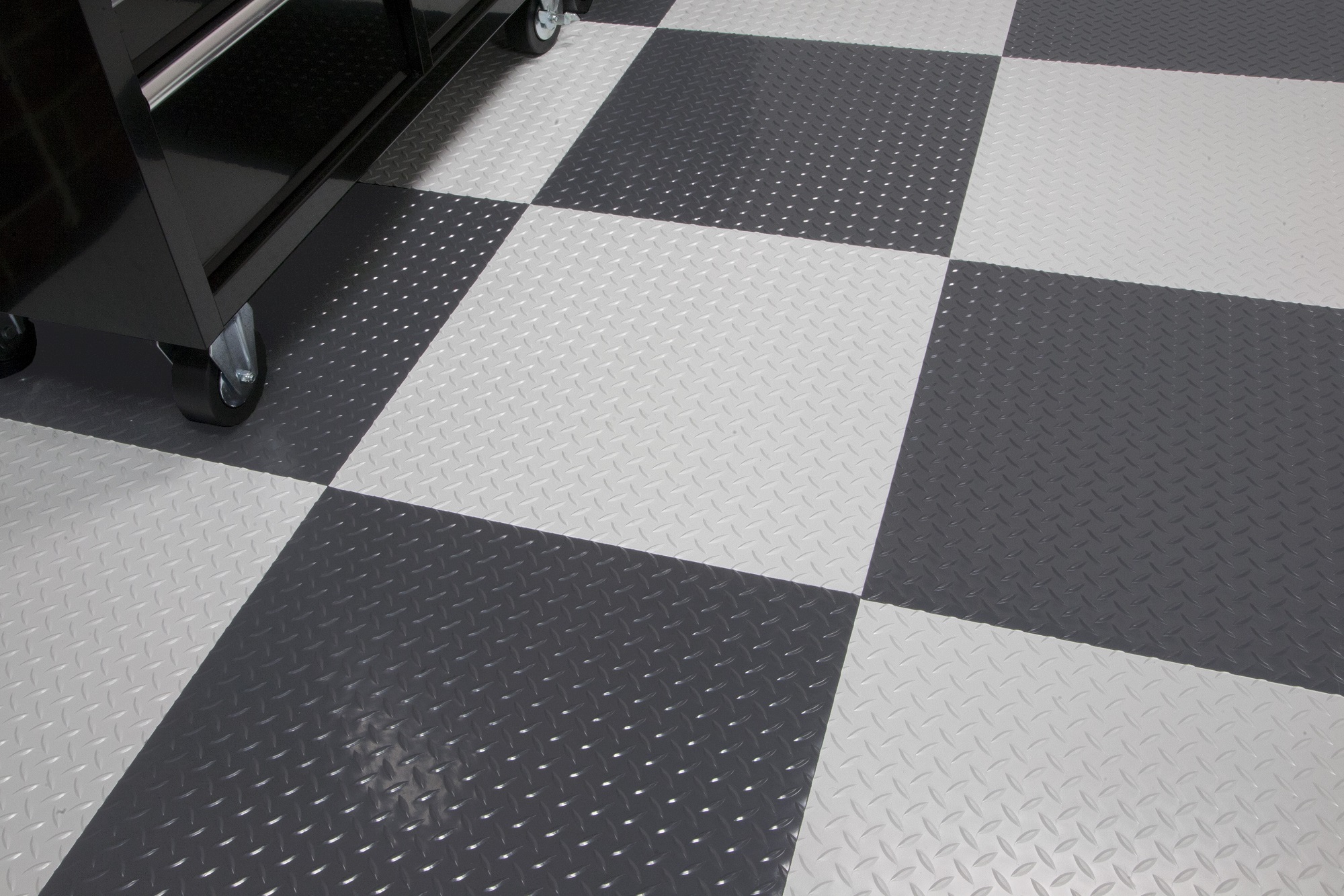 G-Floor 24" x 24" Diamond Tread RaceDay Peel and Stick Tile - Slate Grey 10-Pack