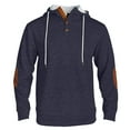 thumbnail image 2 of Mens Cotton Hooded Collar Drawstring Hoodies Pullover Sweatshirts (Navy L), 2 of 4