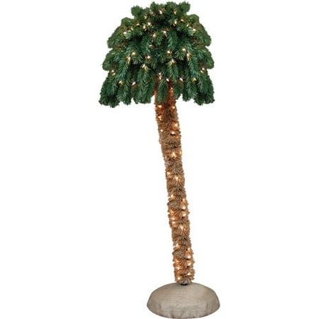 General Foam Plastics 5' Green Tropical Artificial Christmas Palm General Foam Plastics 5' Green Tropical Artificial Christmas Palm Tree with 150 Clear Lights - General Foam Plastics 5' Green Tropical Artificial Christmas Palm