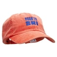 thumbnail image 5 of Born To Ski Embroidered Unstructured Cotton Cap - Orange OSFM, 5 of 5