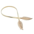 thumbnail image 5 of Women Metal Leaves Elastic Stretch Waist Belt Strap Cummerbund Waistband, 5 of 8