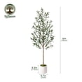 thumbnail image 2 of 6FT Artificial Olive Tree in Planter, Artificial Olive Plants with Fruits, Realistic Indoor Outdoor Plants for Home Decor Housewarming Gift, 2 of 10