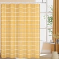 thumbnail image 2 of Net Yellow Grid Plaid Minimalist Shower Curtain, White Line Simple Modern Shower Curtain Sets Decoration with Hooks, 2 of 5