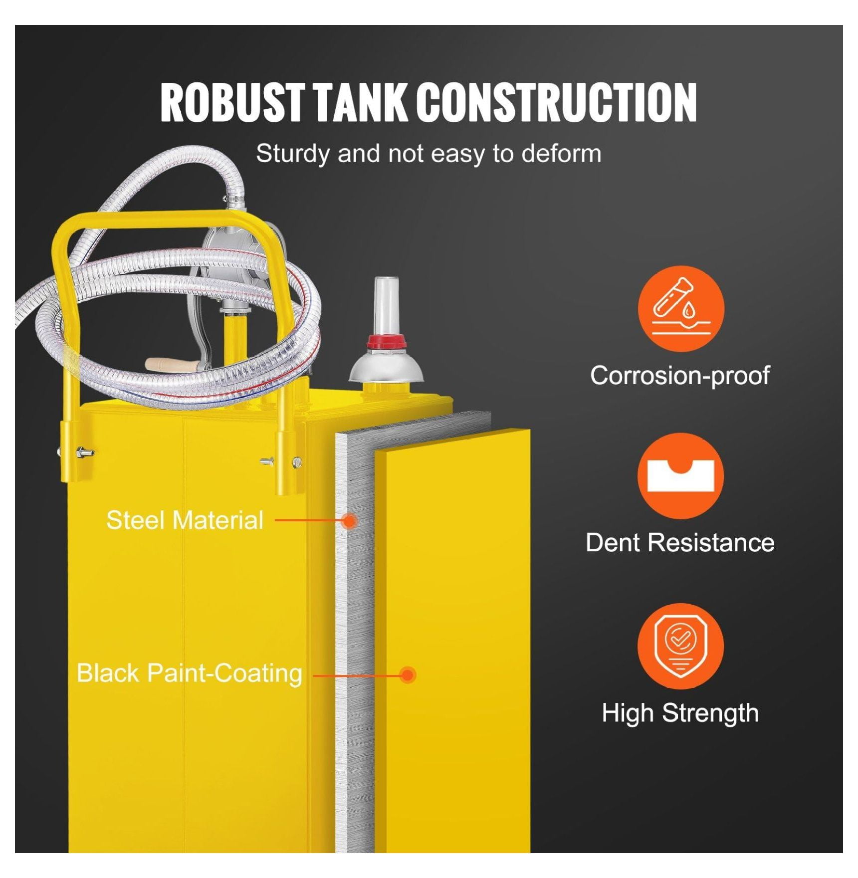 35 Gallon Fuel Caddy - Gas Storage Tank on Wheels with Manual Pump - Gasoline Diesel Kerosene Container for Cars, Lawnmowers, ATVs, Boats