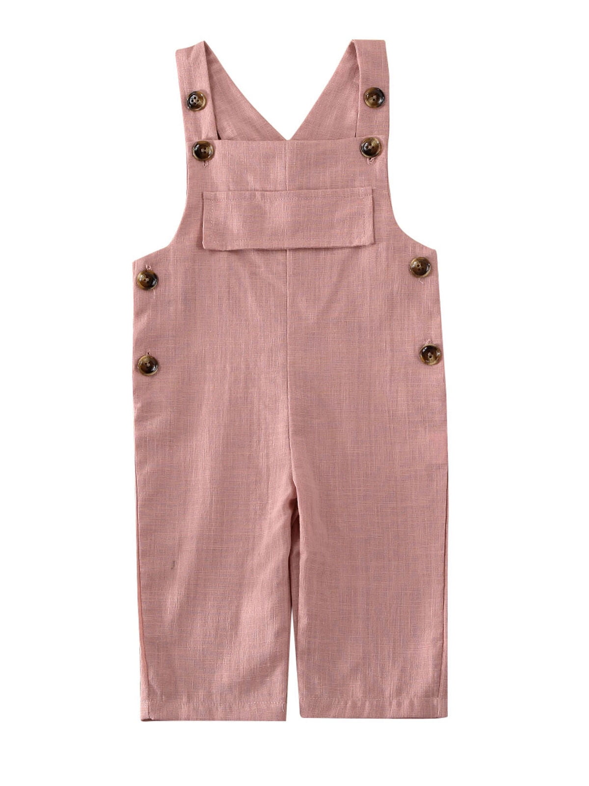 Toddler Kids Baby Boy Girl Bib Overalls Suspender Pants Solid Straps Trousers Halter Romper Jumpsuit Bottom Outfit