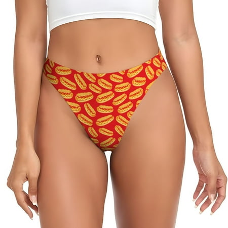 A Big Hot Dog Thongs for Women - No Show Seamless Womens Thongs Underwear  Stretch G String Thongs for Women  Ladies Breathable Thong Bikini Panties Briefs