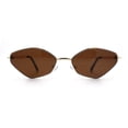 thumbnail image 5 of Diamond Shape Hustler Fashion Trendy Small Lens Metal Rim Sunglasses Gold - Brown, 5 of 8
