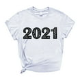 thumbnail image 2 of Hauts à Manches Courtes Grande Taille pour Femmes, T-Shirts Imprimés Col Rond, T-Shirts Graphiques Amusants Col en V pour Femmes en Solde, 2 of 4