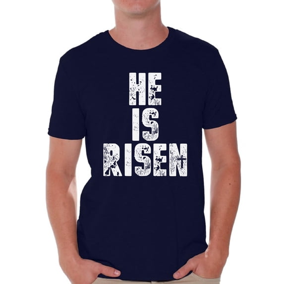 Awkward Styles He is Risen T Shirt for Men Christian Mens Shirts Christian Clothes for Men Jesus Christ is the Lord Christian Birthday Gifts Jesus Shirts Jesus Clothing He is Risen Mens Shirt