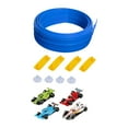 thumbnail image 2 of Pista de carreras flexible con coches de fundición a presión, de 4,9 m de largo, rodable con ventosas, Azul, 2 of 8