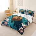 thumbnail image 3 of Erosebridal Cute Capybaras Queen Duvet Cover Set For Children,Pink Cherry Blossoms Bedding For Kids Boys Girls,3 Pieces,No Comforter,Lightweight Room Decor, 3 of 6